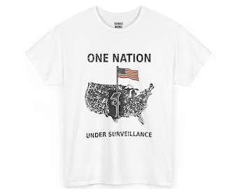 One Nation Under Surveillance Shirt, Vintage USA Map Tee: Anti Surveillance Protest Shirt, Anti Flock Camera, ALPR Privacy Tee