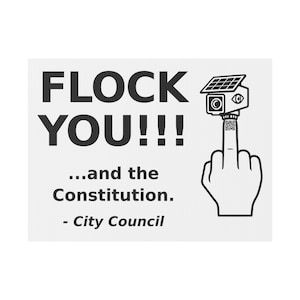 Anti Flock Camera Yard Sign 24x18 | FLOCK YOU and the Constitution | Anti ALPR License Plate Reader Surveillance Protest Sign w Stake