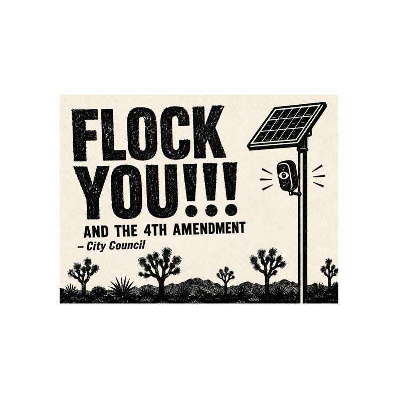 ビンテージ抗議サイン印刷可能バンドル、15種類のアンチ・フロック・カメラデザイン：FLOCK YOUとポライトバージョン、ALPR、アンチ監視デジタルダウンロード 画像 1