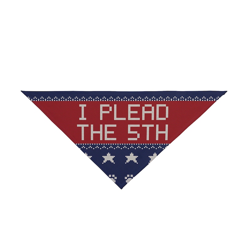 I Plead the 5th Dog Bandana, Funny Pet Bandana, Tie On Dog Scarf image 1