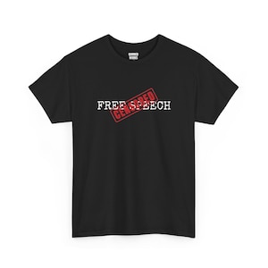 Free Speech Censored Shirt, Red Stamp Protest Tee: First Amendment, Anti Censorship, Civil Liberties, Funny Political Shirt image 1