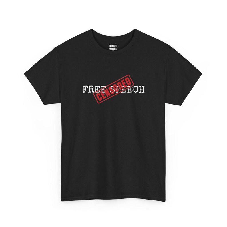 Free Speech Censored Shirt, Red Stamp Protest Tee: First Amendment, Anti Censorship, Civil Liberties, Funny Political Shirt image 1