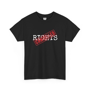 Camiseta "Derechos Cancelados", Camiseta de Protesta con Sello Rojo: Declaración de Derechos, Constitución, Libertades Civiles, Camiseta con Mensaje Político Divertido imagen 1