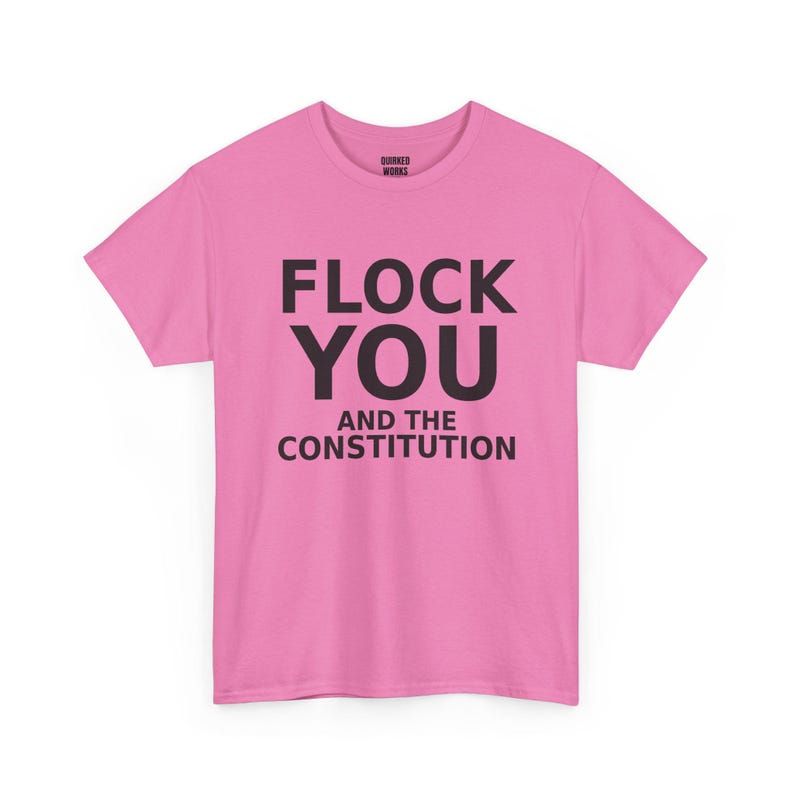 FLOCK YOU und die Verfassung Shirt, Lustiges Anti-Überwachungs-Protest-T-Shirt: Anti-Flock-Kamera, ALPR-Kennzeichenleser, Datenschutz Bild 7