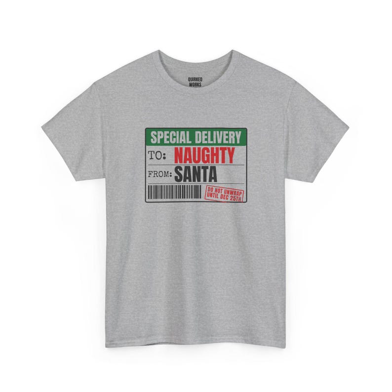To Naughty From Santa Special Delivery Shirt, Funny Christmas Tee, Holiday Gift for Her or Him, Xmas Party Outfit, Family Christmas Matching image 6