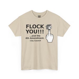 Funny Anti Surveillance Shirt | FLOCK YOU and the 4th Amendment | Anti Flock Camera ALPR Privacy Protest Tee, Unisex Soft image 4