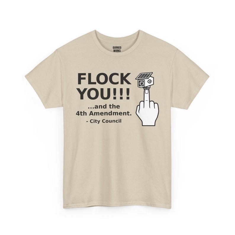 Funny Anti Surveillance Shirt | FLOCK YOU and the 4th Amendment | Anti Flock Camera ALPR Privacy Protest Tee, Unisex Soft image 4