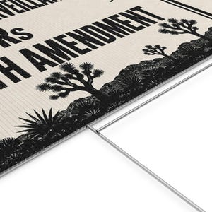 ビンテージ砂漠プライバシーヤードサイン、24x18インチ、杭付き：大規模監視反対、憲法修正第4条芝生サイン、ALPRナンバープレートリーダー反対 画像 4