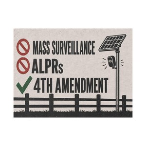 No Mass Surveillance Yard Sign 24x18 | Anti ALPR Camera Vintage Ranch Print | 4th Amendment Lawn Sign w Stake image 1