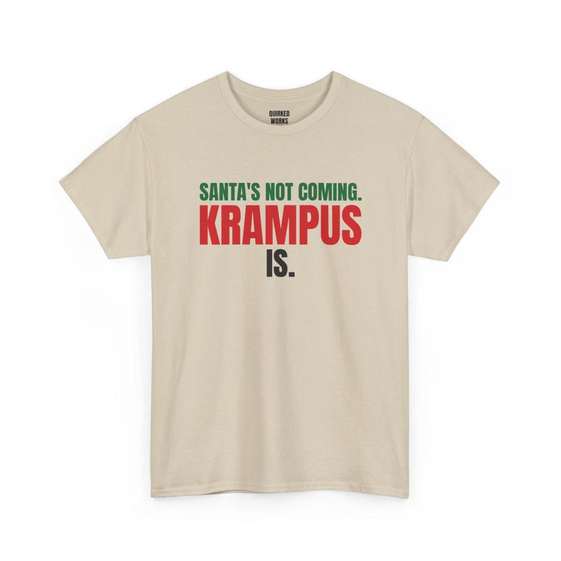 „Der Weihnachtsmann kommt nicht, Krampus kommt“-Shirt, lustiges Weihnachts-T-Shirt, Weihnachtsgeschenk für Sie oder Ihn, Outfit für die Weihnachtsfeier, Partnerlook für die ganze Familie Bild 5