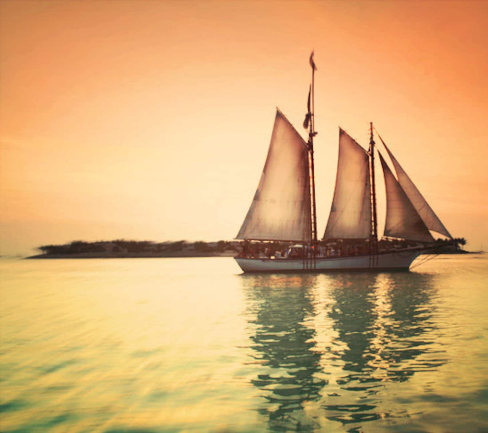 Sailboat Photograph Sail Away With Me Sunset Key West Etsy