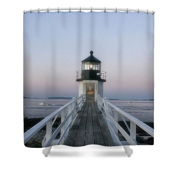 Marshall Point Lighthouse Lighthouse Shower Curtain Shower Etsy