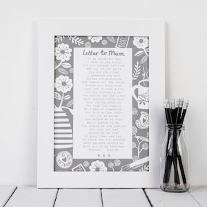 Regalo para mamá - Impresión de mamá - Impresión PDF - Poema del Día de las Madres - Poema de mamá - Carta a mamá - Ideas de regalos para mamá - Regalo de cumpleaños para mamá