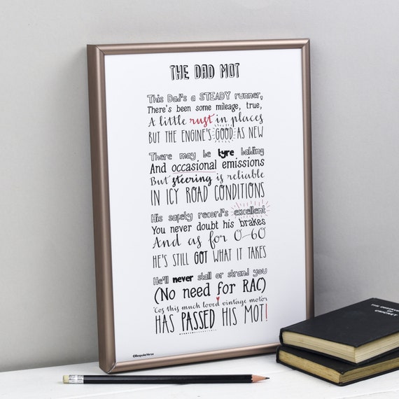 Nieuw Cadeau voor papa papa MOT gedicht Print aangepaste papa | Etsy PB-69