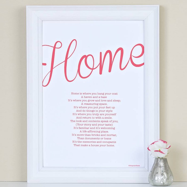 New Home T Home Poem Home Print House Warming T Etsy