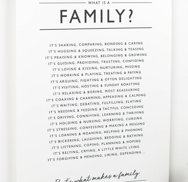 Family Print PDF Print Family Poem What is A Family - Etsy UK
