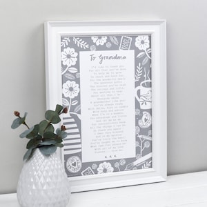 Poema de la abuela - Impresión PDF - Regalo de la abuela - Impresión de la abuela - Carta a la abuela - Regalo para la abuela