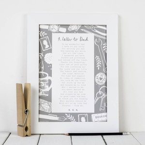 Regalo de papá - Impresión de papá - Impresión PDF - Carta a papá - Impresión de poema - Regalo del Día del Padre - Regalo de cumpleaños de papá
