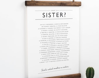 Sister Print - PDF Print - Sister Poem - Sister Poster - Present for Sister - What Is A Sister? Poem