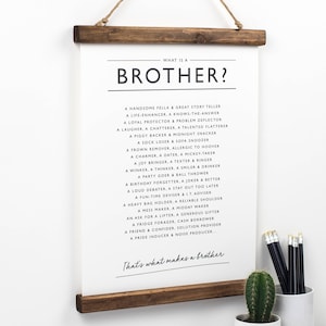 Impresión de hermano - Impresión en PDF - Poema de hermano - Cartel de hermano - Presente para hermano - ¿Qué es un hermano? Poema