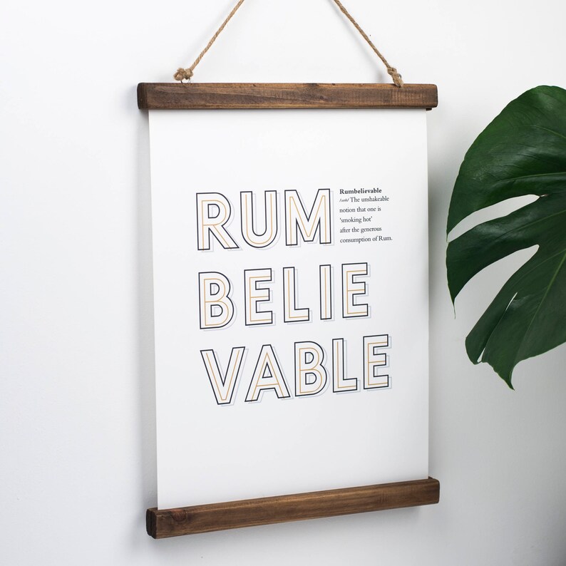 Rum Print Rum Definition Print Rum Poster Rumbelievable Etsy