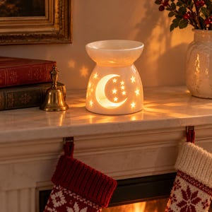 Queimador de cera derretida – Aquecedor de óleos essenciais de cerâmica, difusor de aromas para velas tealight, presente de autocuidado