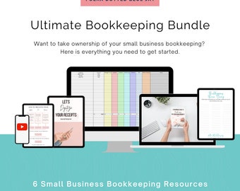 Small Business Bookkeeping Bundle: Ebooks, Spreadsheets, Printables (Digital Download)