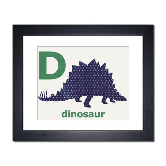 items similar to d is for dinosaur alphabet art print 8x10 on etsy