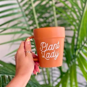 Taza con diseño de maceta estilo "Plant Lady" para "Plant Daddy Mama Pot Head Planter" para suculentas, regalos de Navidad y cumpleaños.