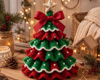 Feestelijk kerstcadeau, handgemaakte amigurumi kerstboomversiering – gezellige gehaakte kerstdecoratie