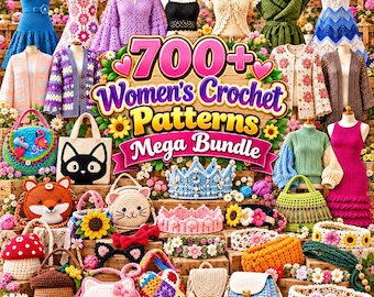 700+ Women's Crochet Patterns Mega Bundle – Cardigans, Sweaters, Tops, Dresses & More | PDF Instant Download