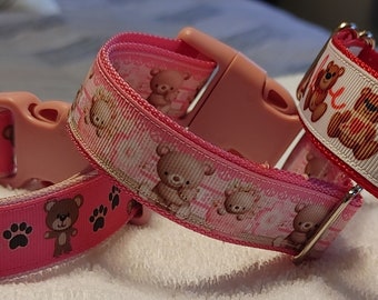 Teddy Bear/Valentine's Day Large Dog Collars