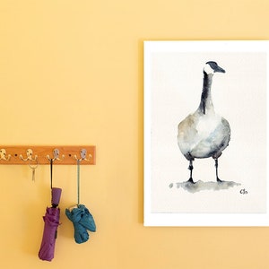 Goose Fine Art Canda Geese Ornithology Painting Watercolor Bird art Print of goose gosling Nature wall art Wildlife paintings Nest Egg image 1