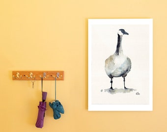 Goose Fine Art Canda Geese Ornithology Painting Watercolor Bird art Print of goose gosling Nature wall art Wildlife paintings Nest Egg