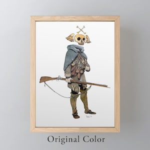 Memento Mori Longhunter Flintlock Skull Trekking Hiking US History Mountain Man Bushcraft