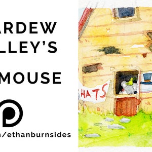 Hat Mouse watercolor illustration Stardew Valley watercolor Farm Nintendo print Cute Game Video Game print Gamer wall art watercolor print image 7