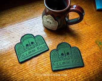 Kill or be Kild Grave Marker Embroidered Morale Patch  Longhunter Flintlock Skull Trekking US History Mountain Man Bushcraft Memento Mori