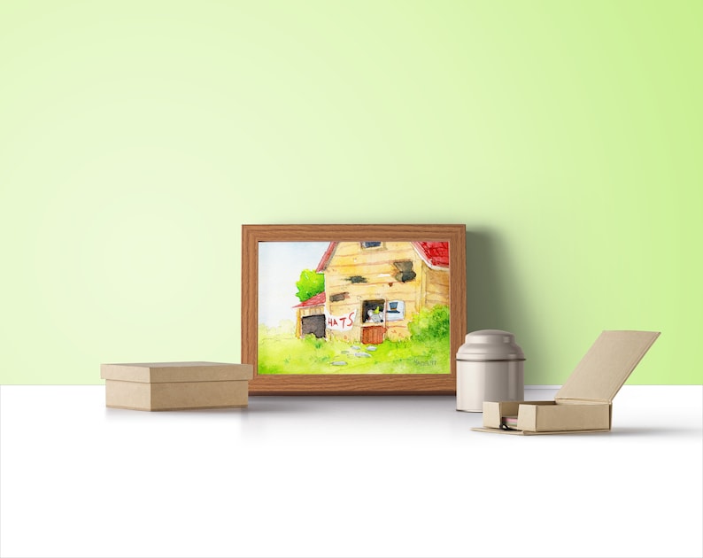Hat Mouse watercolor illustration Stardew Valley watercolor Farm Nintendo print Cute Game Video Game print Gamer wall art watercolor print image 2