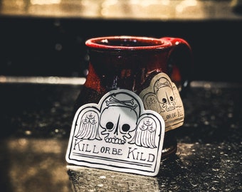 Kill Or Be Kild Grave Marker Stickers | Historically Inspired| Longhunter Flintlock Skull Trekking Hiking US History Mountain Man Bushcraft