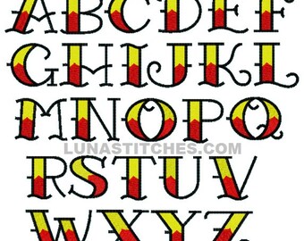 Luna Sailor Font in 3 sizes Embroidery Designs INSTANT DOWNLOAD