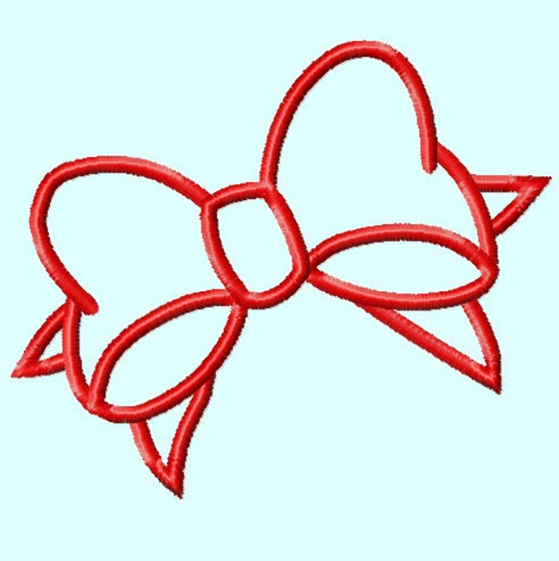 Bow Applique Embroidery Design 3 sizes INSTANT DOWNLOAD image 2