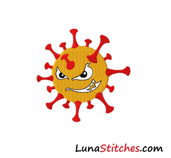 Virus Disegno - Virus Mad Face Fill Ricamo Disegni 4 Dimensioni Instant Etsy