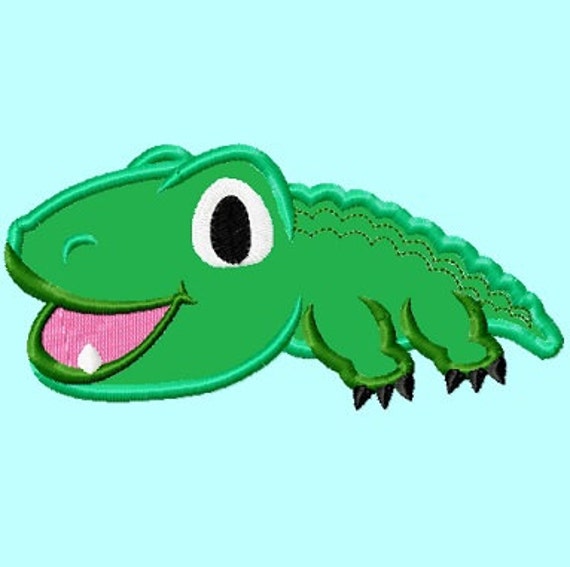 Cute Baby Alligator Applique Embroidery Design 4 Sizes Etsy