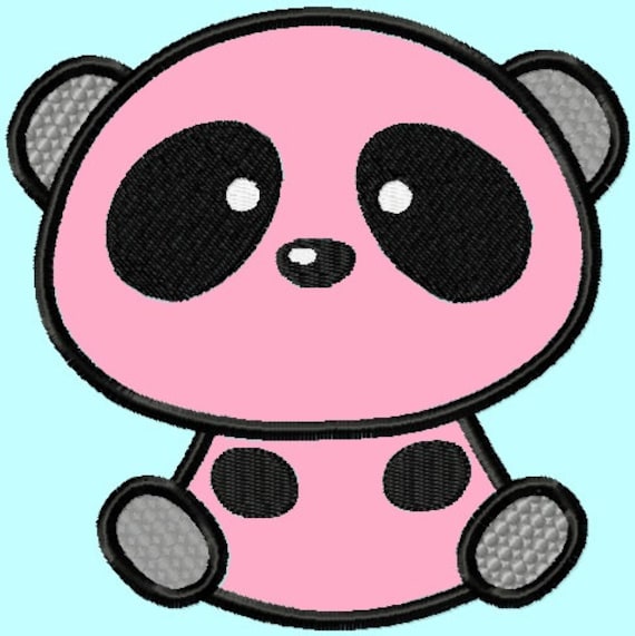 Panda Bear Applique Embroidery Design 4 Sizes Included INSTANT | Etsy