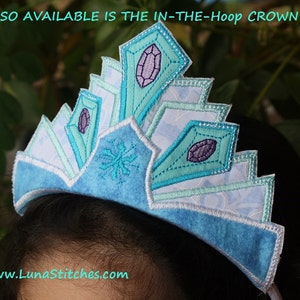 Snow Queen Mask In The Hoop Embroidery Applique Design 2 sizes for hoops 5x7 or larger INSTANT Download image 3