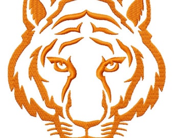 Embroidery Design Tiger Face Down Embroidery Fill Designs 5 sizes College Football Team Mascot University INSTANT DOWNLOAD