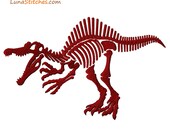刺繍デザインファイル スピノサウルス恐竜 恐竜の骨格 骨 刺繍デザイン