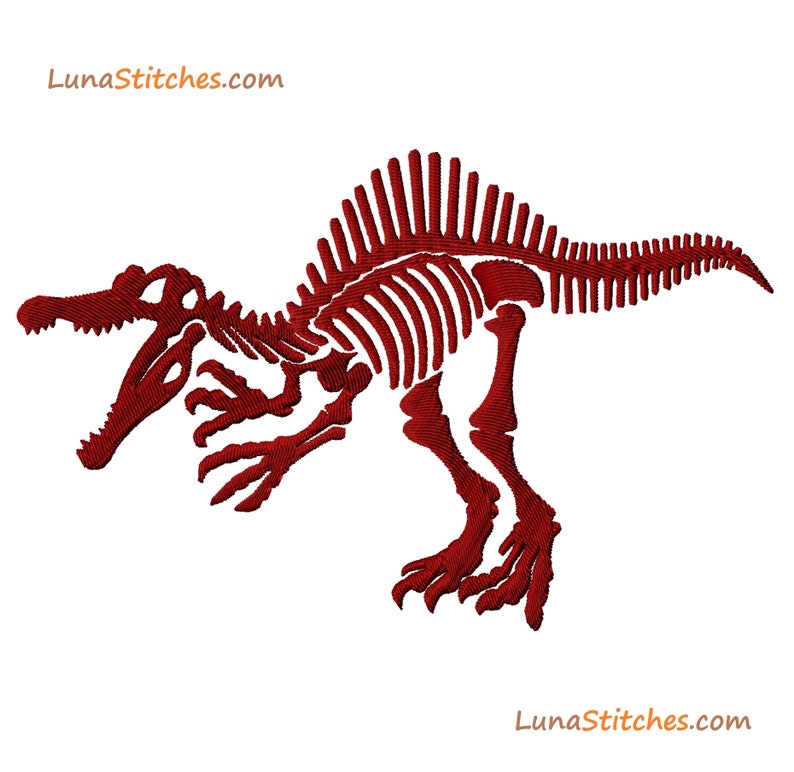 Embroidery Design File Spinosaurus Dinosaur Dino Skeleton - Etsy