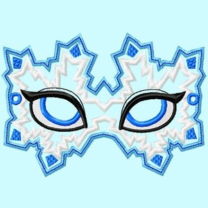 Snow Queen Mask In The Hoop Embroidery Applique Design 2 sizes for hoops 5x7 or larger INSTANT Download image 2