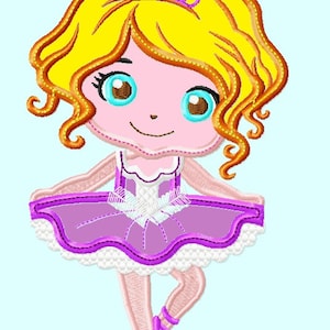 Ballerina with Tiara Applique Embroidery Design    INSTANT DOWNLOAD